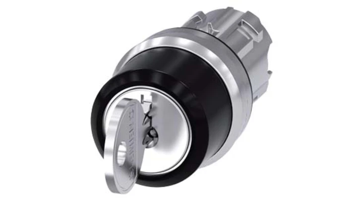 Przełącznik obrotowy z kluczem 3-pozycyjne 22mm srebrny IP6 BE3SU1050-4BL11-0AA0