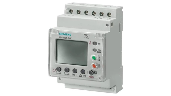 Przekaźnik do monitorowania prądu różnicowego Digital Typ A 30A 0,03A IDN 0,02 10 sek. (INS SEL) 5SV8001-6KK