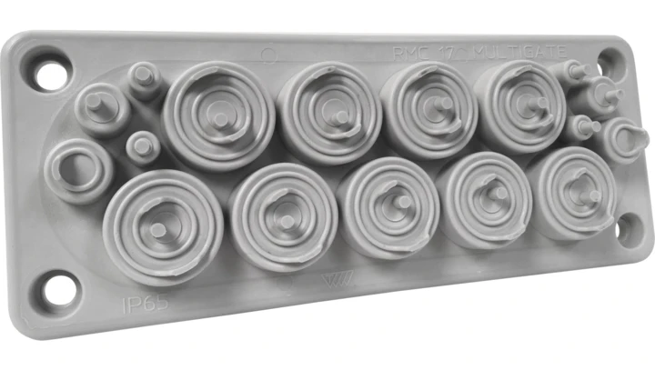 Przepust wielootworowy RMC17 IP65 RAL 7035 kolor szary UL94 V-0 MBA1N17X11