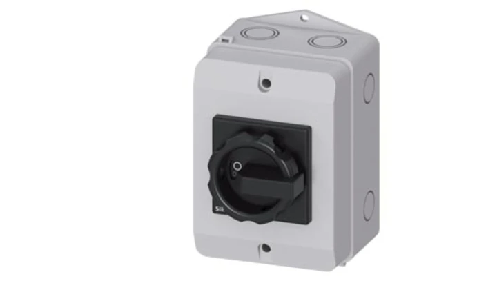 Rozłącznik główny w obudowie 3P 25A 9.5kW AC23A 400V styki pom 1Z 1R pokrętło czarne 3LD2164-1GP51