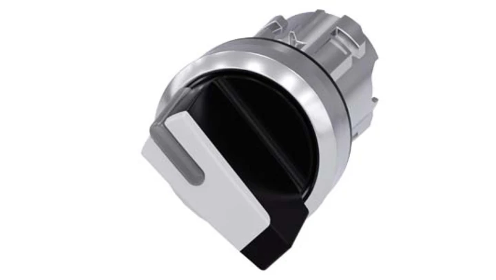 Napęd przełącznika 2 położeniowy O-I 22mm biały z podświetleniem z samopowrotem metalowy matowy Sirius 3SU1052-2BC60-0AA0