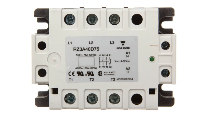 Przekaźnik półprzewodnikowy trójfazowy 75A 24-440V AC 4-32V DC RZ3A40D75
