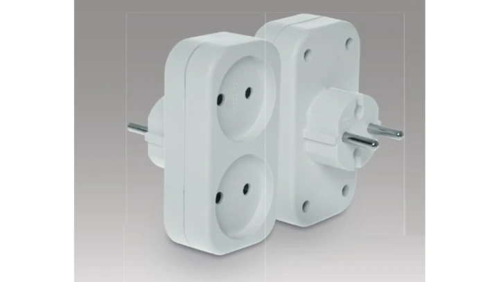 Rozgałeźnik wtyczkowy 2-gniazda b/u biały R-260