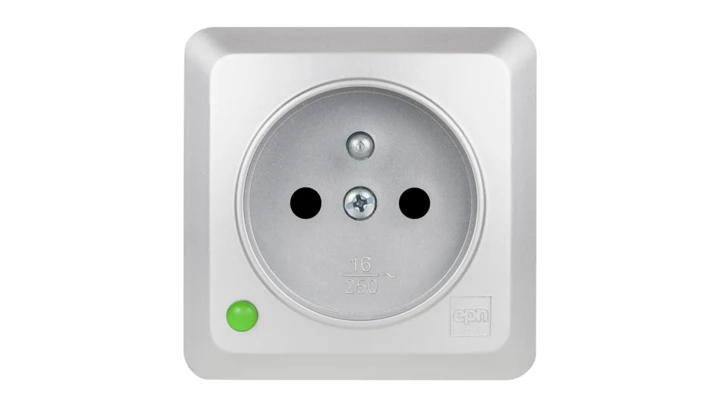 BERG Gniazdo pojedyncze n/t GNT 2P+Z srebrne 3733-06