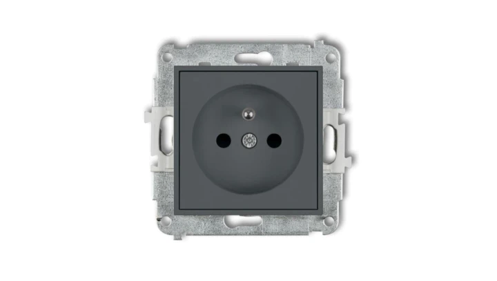 MINI Gniazdo pojedyncze z/u z przesłonami grafitowy mat 28MGP-1zp