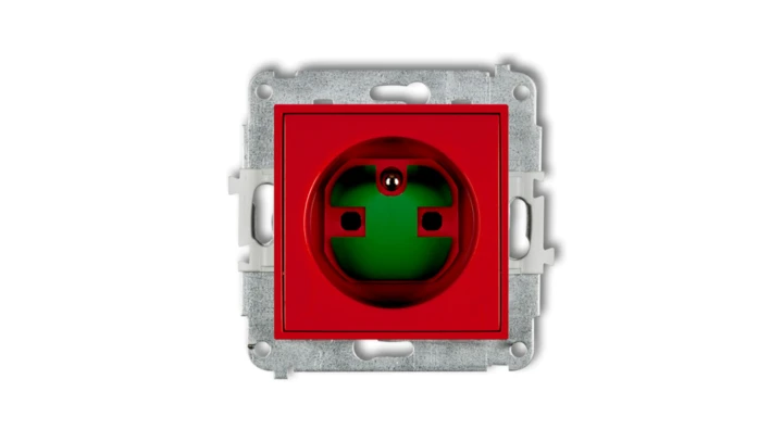 MINI Gniazdo pojedyncze z/u DATA z kluczem czerwone MGZK