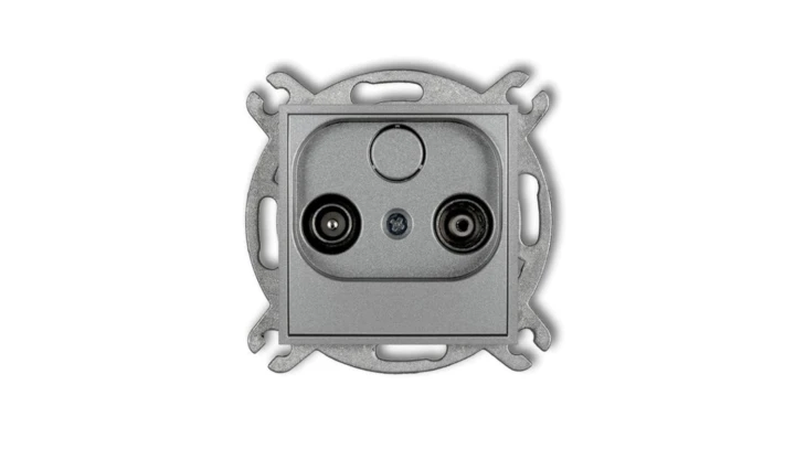 MINI Gniazdo antenowe RTV końcowe 2dB srebrny metalik 7MG2K