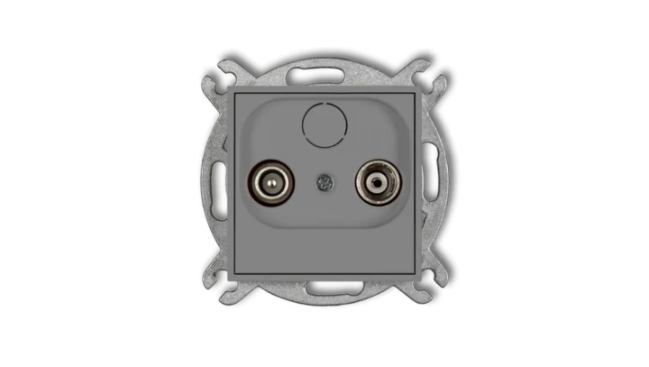 MINI Gniazdo antenowe RTV końcowe 2dB szary mat 27MG2K