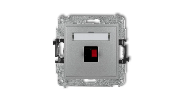 MINI Gniazdo głośnikowe pojedyncze srebrny metalik 7MGG-1