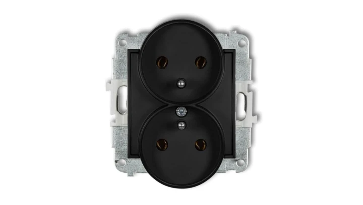 MINI Gniazdo podwójne z/u czarny mat 12MGPR-2z