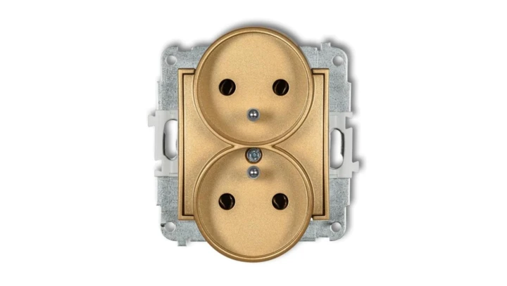 MINI Gniazdo podwójne z/u złote 29MGPR-2z