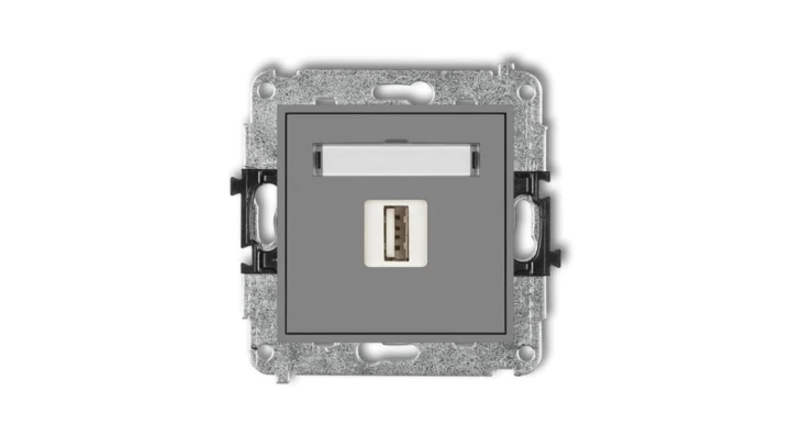 MINI Ładowarka USB pojedyncza 5V 2A szary mat 27MCUSB-3