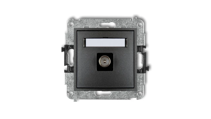 MINI Gniazdo antenowe pojedyncze TV grafitowe 11MGTV-1