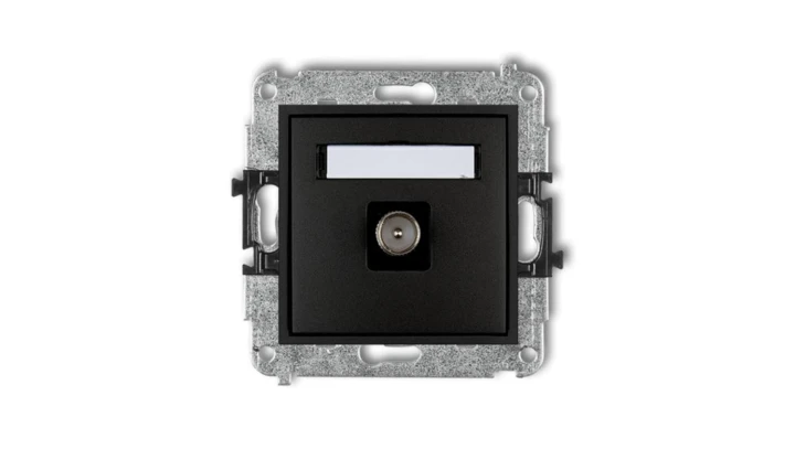 MINI Gniazdo antenowe pojedyncze TV czarny mat 12MGTV-1