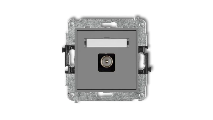 MINI Gniazdo antenowe pojedyncze TV szary mat 27MGTV-1