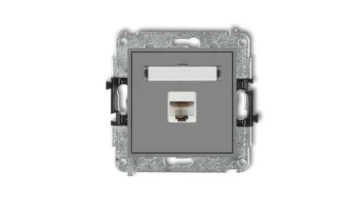 MINI Gniazdo komputerowe pojedyncze 1xRJ45 kat. 5e 8-stykowy szary mat 27MGK-1