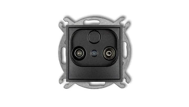 MINI Gniazdo antenowe RTV przelotowe 9dB grafitowy 11MG9P