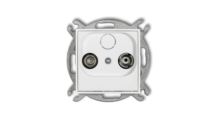 MINI Gniazdo antenowe RTV przelotowe 15dB biały MG15P