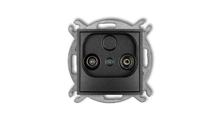 MINI Gniazdo antenowe RTV przelotowe 15dB grafitowy 11MG15P