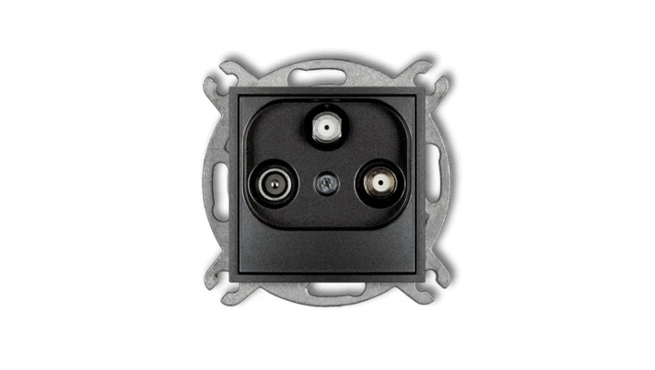 MINI Gniazdo antenowe 2 wyjścia SAT + TV grafitowy 11MGSN