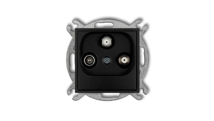 MINI Gniazdo antenowe 2 wyjścia SAT + TV czarny mat 12MGSN