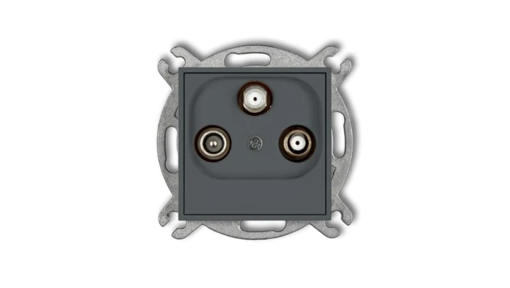 MINI Gniazdo antenowe 2 wyjścia SAT + TV grafitowy mat 28MGSN