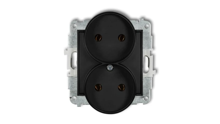 MINI Gniazdo podwójne b/u czarny mat 12MGPR-2