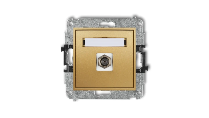 MINI Gniazdo antenowe pojedyncze typu F (SAT) niklowany złoty 29MGF-1