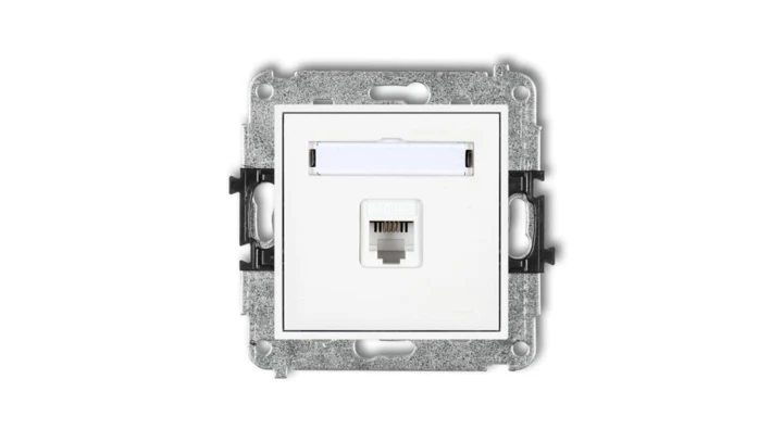 MINI Gniazdo telefoniczne pojedyncze 1xRJ11 4-stykowy beznarzędziowe biały MGT-1