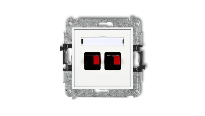 MINI Gniazdo głośnikowe podwójne białe MGG-2