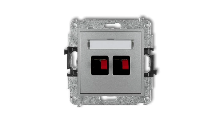 MINI Gniazdo głośnikowe podwójne srebrny metalik 7MGG-2-00