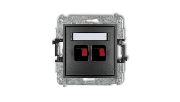 MINI Gniazdo głośnikowe podwójne grafitowy 11MGG-2