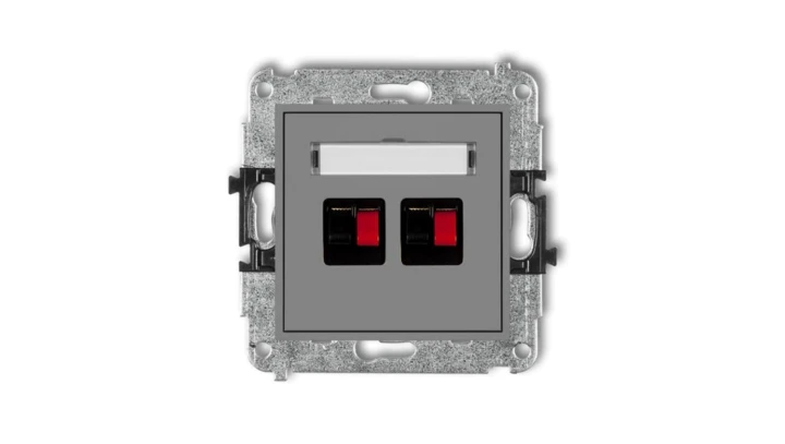 MINI Gniazdo głośnikowe podwójne szary mat 27MGG-2