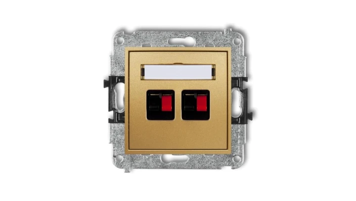 MINI Gniazdo głośnikowe podwójne złote 29MGG-2