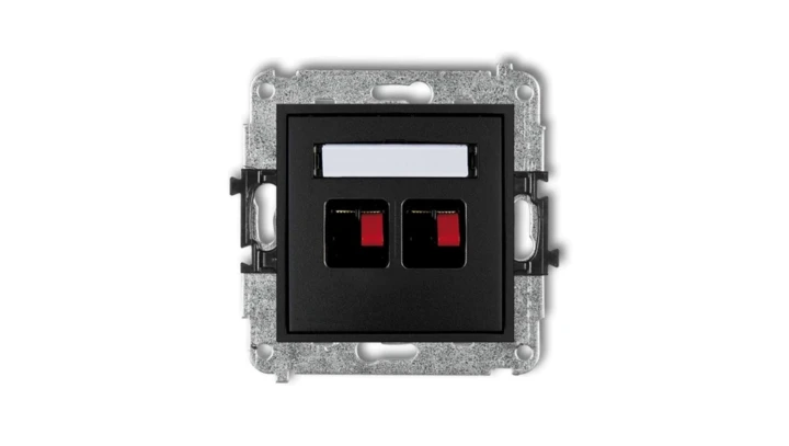 MINI Gniazdo głośnikowe podwójne czarny mat 12MGG-2