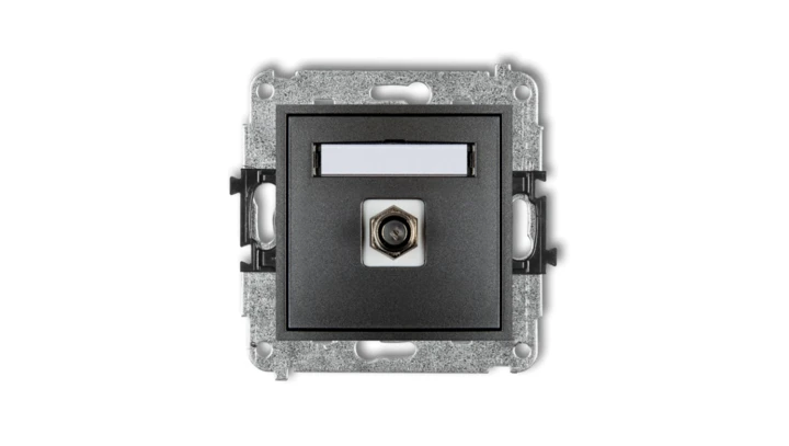 MINI Gniazdo antenowe pojedyncze typu F (SAT) niklowany grafitowy 11MGF-1