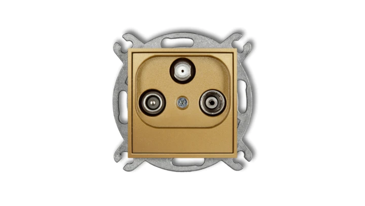 MINI Gniazdo antenowe RTV-SAT końcowe (2 wejścia antenowe) złoty 29MGST