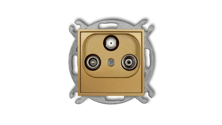 MINI Gniazdo antenowe RTV-SAT końcowe 1,5dB złoty 29MGS