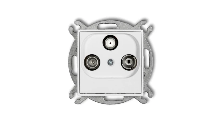 MINI Gniazdo antenowe RTV-SAT końcowe 1,5dB biały MGS