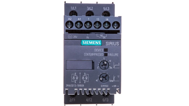Softstart 3-fazowy 200-480VAC 3,6A 1,5kW/400V Uc=24V AC/DC S00 3RW3013-1BB04