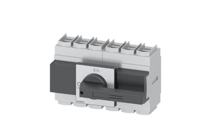 Rozłącznik główny 6P 160A 75kW AC23A 400V montaż tablicowy pokrętło czarne piórkowe 4 otwory 3LD2305-3VK11