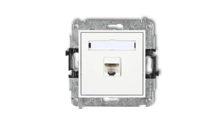 MINI Gniazdo komputerowe pojedyncze 1xRJ45 kat. 6 ekranowane 8-stykowy biały MGK-5