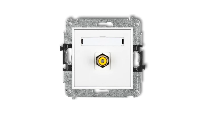 MINI Gniazdo pojedyncze RCA (typu cinch - żółty pozłacany) biały MGRCA-1