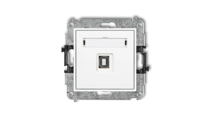 MINI Gniazdo pojedyncze USB-AB2.0 białe MGUSB-3