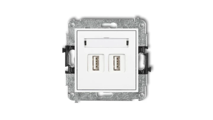MINI Gniazdo podwójne 2xUSB-AA 3.0 białe MGUSB-6