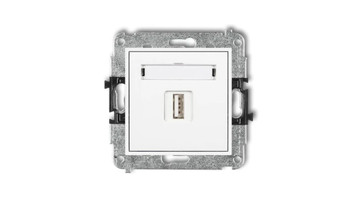 MINI Ładowarka USB pojedyncza 5V 1A biała MCUSB-1