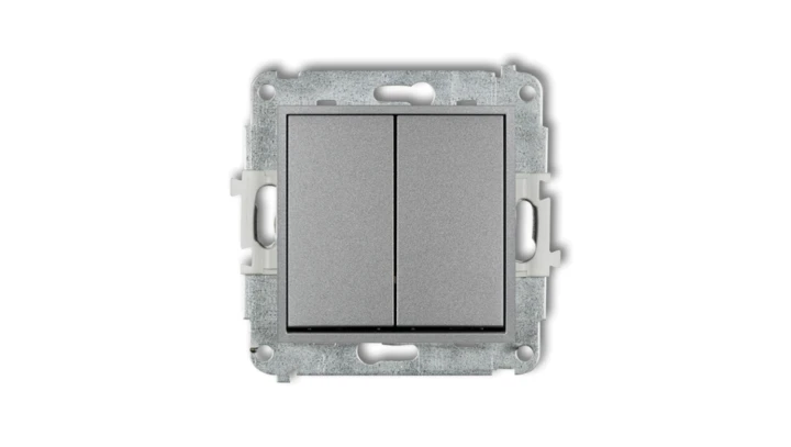 MINI Przycisk dwubiegunowy srebrny metalik 7MWP-44.2