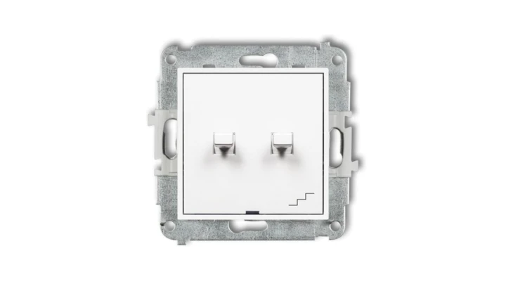 MINI Łącznik pojedynczy ze schodowym (wspólne zasilanie) w stylu amerykańskim biały MWPUS-10.1