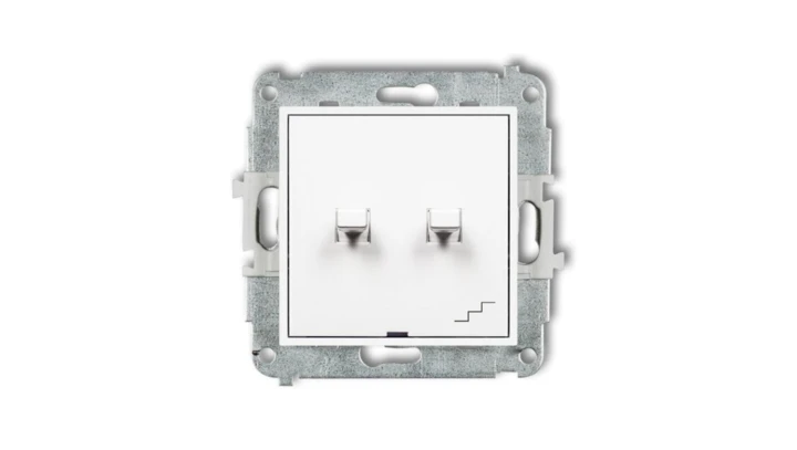 MINI Łącznik pojedynczy ze schodowym (osobne zasilanie) w stylu amerykańskim biały MWPUS-10.2