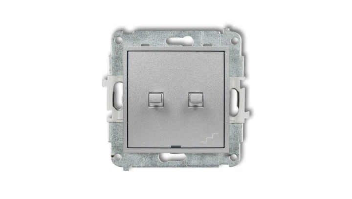 MINI Łącznik podwójny schodowy w stylu amerykańskim srebrny metalik 7MWPUS-33